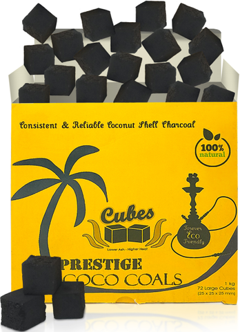 Prestige Coco Hookah Coals Cubes 1 kg - 72 pcs
